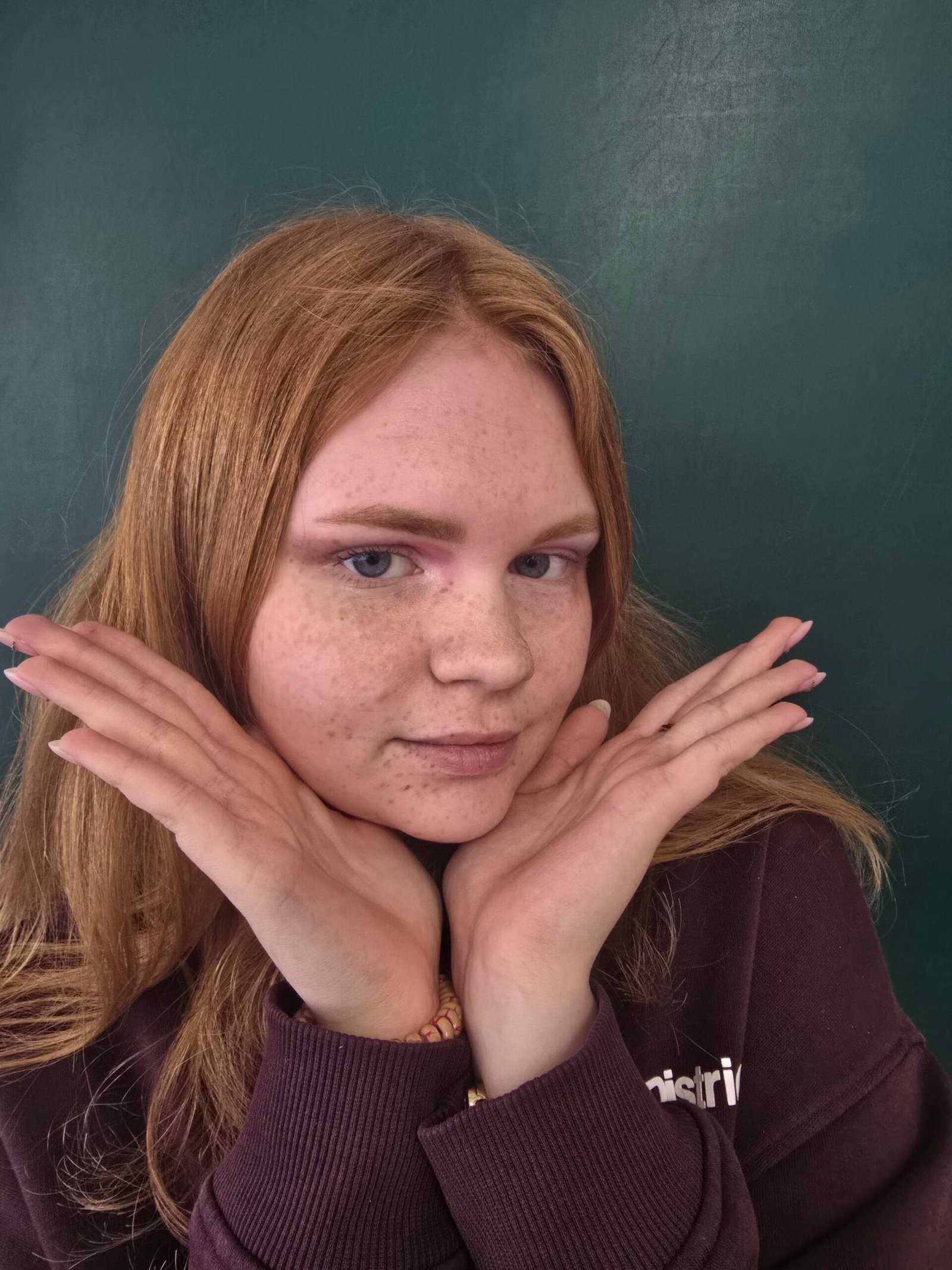 Schoolgirl with Hands