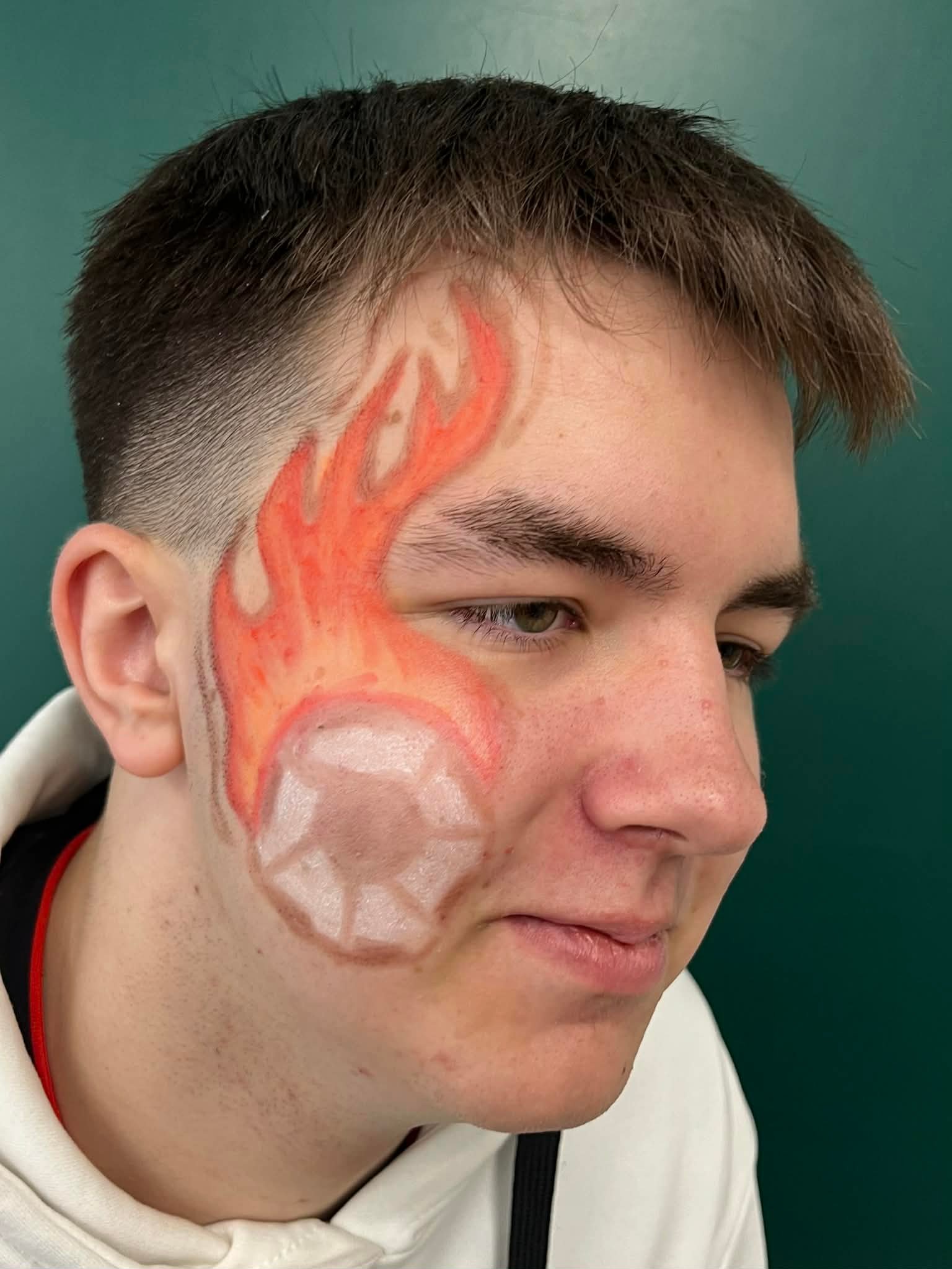 Face with Flame Motif
